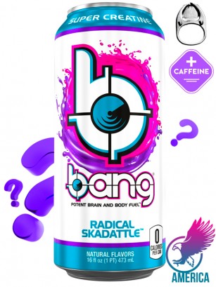 Bebida Energética Bang Radical Skadattle | Sin Azúcar | USA 473 ml.