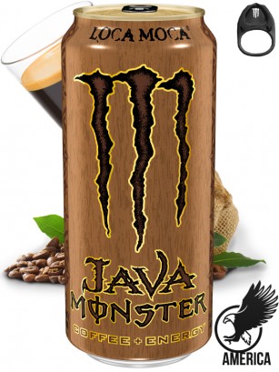 Bebida Energética con Café Monster Java Loca Moca | Anilla Negra | USA 443 ml.