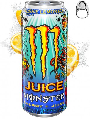 Bebida Energética Monster Aussie Lemonade | Edición USA | Anilla Plateada | 473 ml.
