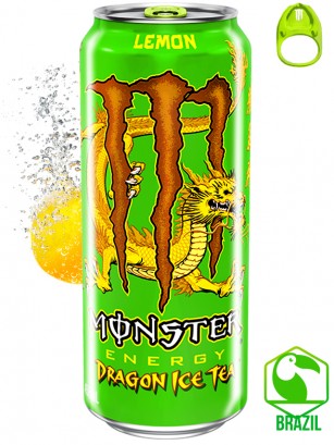 Bebida Energética Monster Dragon Ice Tea Limón | Anilla Verde | Edición Brasil 473 ml.