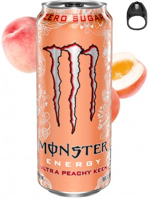Monster ZERO Ultra Peachy Keen | Anilla Negra | Edición USA 473 ml.
