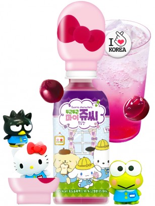 Bebida Coreana de Uva Roja | Hello Kitty Figura Sorpresa | Sanrio 220 ml.