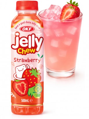 Bebida OKF Coreana de Fresa con Jelly Chew 350 ml.