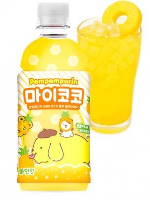 Bebida Coreana Pompompurin Jelly de Piña | Sanrio 340 ml.