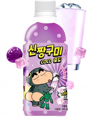 Bebida coreana de Uva estilo Mogu Mogu & Jelly | Colabo. Shin Chan 340 ml.
