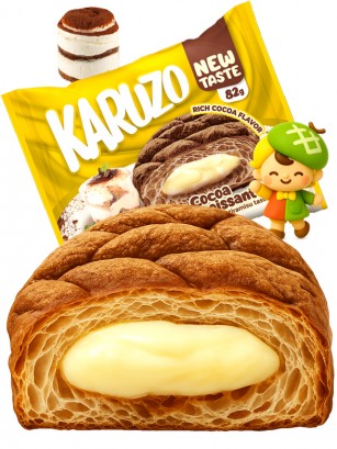 Bollo estilo Meronpan de Cacao con Tiramisú 82g.
