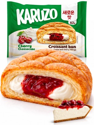 Bollo estilo Meronpan de Crema de Cheese Cake y Cereza 82g.