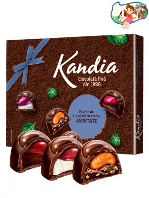 Surtido Kandia de Bombones de Chocolate Frambuesa | Cereza Coco | Caramelo Salty | 14 Unidades