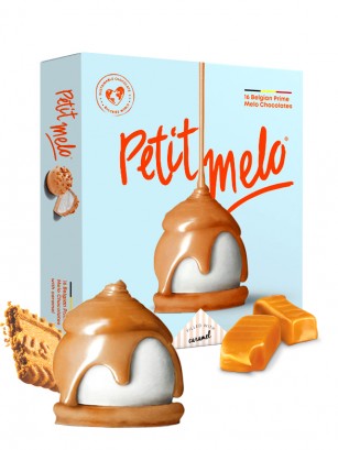 Bombones de Chocolate Blanco Belga,  Marshmallows, Galleta Speculoos y Caramelo | Petit Melo 38 grs