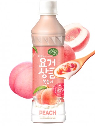 Bebida Coreana de Yogur y Melocotón Momo Rosado | Estilo Calpis 340 ml.