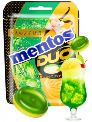 Caramelos Mentos Japoneses DUO Melon Cream Soda 45g.