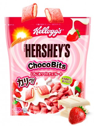 Cereales Almohadillas Japonesas Kellogg's & Hershey's de Choco Blanco y Fresa 280 grs.