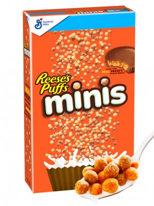 Cereales Reese's Puffs Minis | Sabor Crema de Cacahuete | 331 grs.
