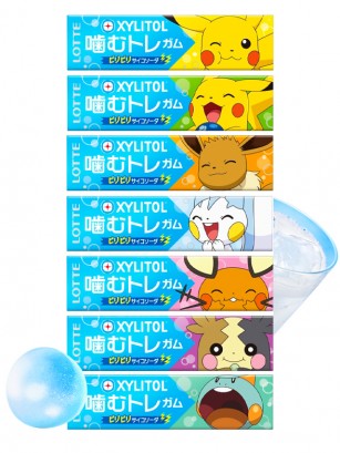 Chicles Pokémon XYLITOL | Sabor Ramune | 7 Diseños Alea | Nintendo 28 grs.