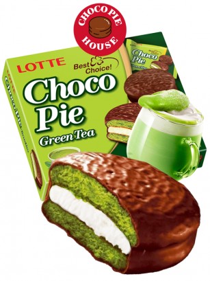 Choco Pie Coreano de Matcha relleno de Crema de Nube | Family Box 12