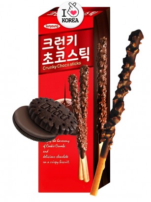 Choco Sticks Coreanos con Toppings de Galleta de Cacao | Sunyoung 54g.