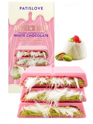 Chocolate Pink Frambuesa Angel Hair | Pistacho | Patis Love 90g.
