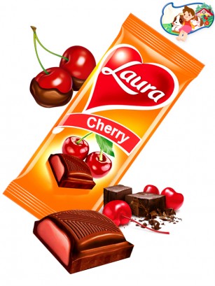 Chocolate Laura de Crema de Cerezas 92 grs.