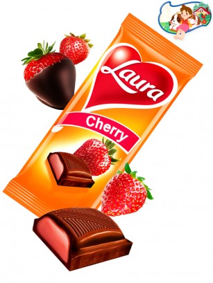 Chocolate Laura de Crema de Fresas 92 grs.