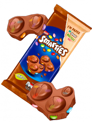 Tableta de Chocolate con Leche y Smarties 90 grs.