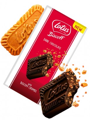 Tableta de Chocolate Negro con Lotus 180 grs.