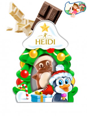 Figurita Pingüino Navideño de Doble Chocolate Praline | Heidi 20 grs.