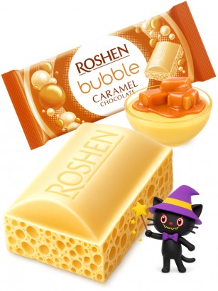 Chocolate Roshen de Mousse de Choco Blanco y Toffe | Dairy Sweets 80g.