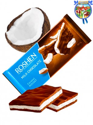 Chocolate Roshen Relleno de Nougat de Coco 90 grs