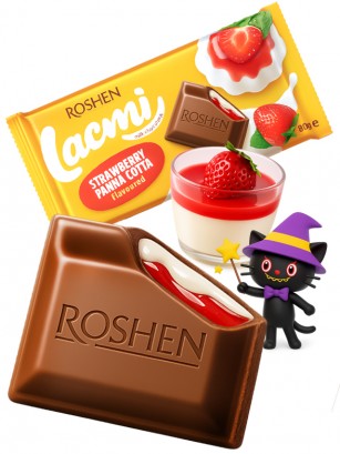 Chocolate Roshen de Pannacotta de Fresa | Dairy Sweets 90g.