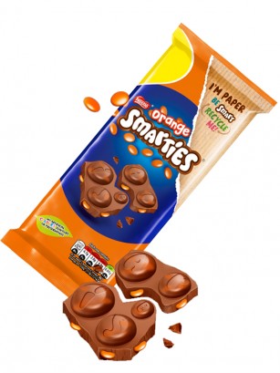 Tableta Chocolate Smarties Toppings Orange 90 grs.