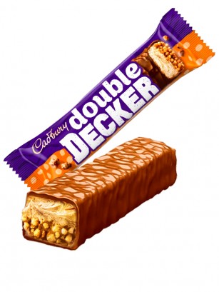 Barrita de Chocolate Cadbury con Cereales y Turrón | Double Decker 54 grs