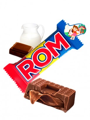 Chocolatina de Chocolate con Leche con relleno de Crema de Ron 30 grs.