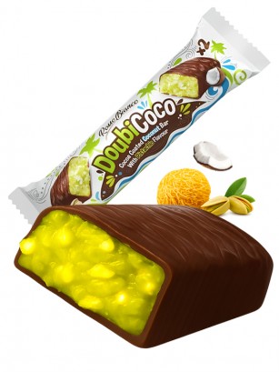 Chocolatina Dubai de Pistacho y Coco | DoubiCoco 40g.