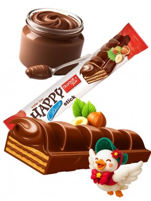 Chocolatina Waffer con Chocolate Nociola | Dairy Sweets 32g.