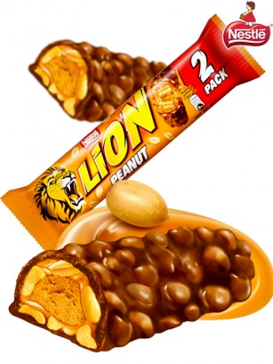 Barrita de Chocolate y Crema de Cacahuete | Lion Nestlé 2 Pack