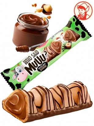 Chocolatina Waffer con Chocolate y relleno de Cacao con Avellana | Dairy Sweets 22g.