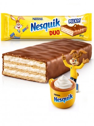 Chocolatina de Barquillo Nesquik DUO con Leche | Nestle 26g.
