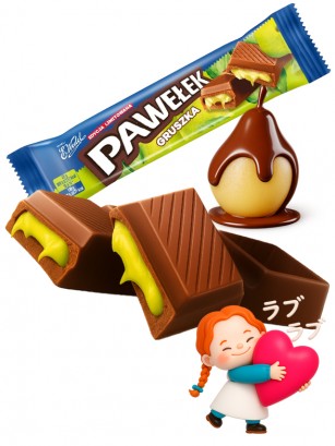 Chocolatina rellena de Crema Pera | Dairy Sweets 45g.