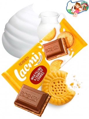 Chocolate con Leche Roshen relleno de Galleta 100 grs.