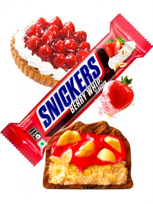 Chocolatina Snickers de Caramelo y Fresas 40 grs.