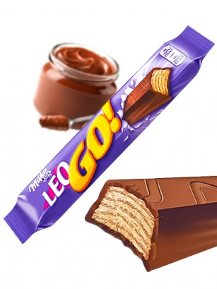 Chocolatina Waffer Chocolate Milka | Leo Go! 48 grs.