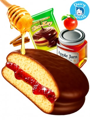 Choco pie Linzer de Miel, Chocolate y Manzana | Dairy Sweets 65g.
