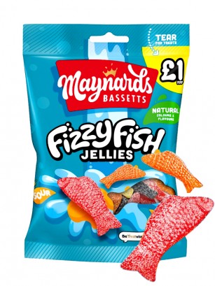 Chuches Ácidas de Sabores de Frutas | Fizzy Fish | Maynards Bassetts 160 grs.