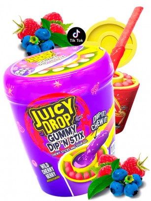 Chuches Ácidas Dip'N Stix Wild Cherry | Juicy Drop 96 grs.