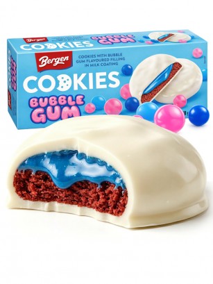 Cookies de Crema Sabor Chicle y Cobertura de Leche 128g.