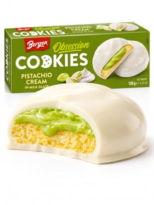 Cookies de Crema de Pistacho y Cobertura de Leche | Bergen 128g.