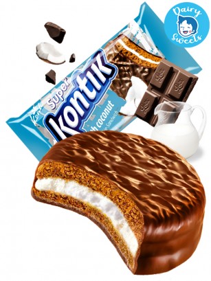 Galletas Choco pie Sandwich con Crema de Nata y Coco | Dairy Sweets  90g.