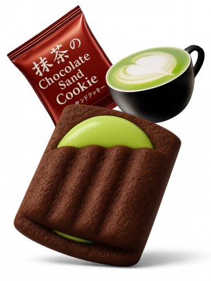 Galleta de Chocolate rellena de Crema de Té Matcha | Unidad
