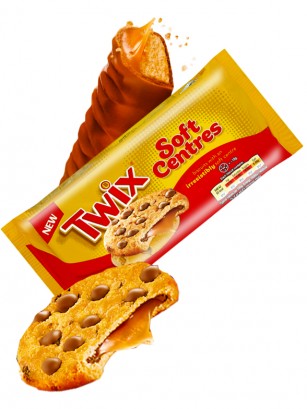 Cookies con Chocolate y rellena de Caramelo Twix 144 grs.