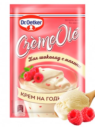 Postre Crema Instantáneo de Chocolate Blanco y Frambuesa | Creme Ole 74 grs.
